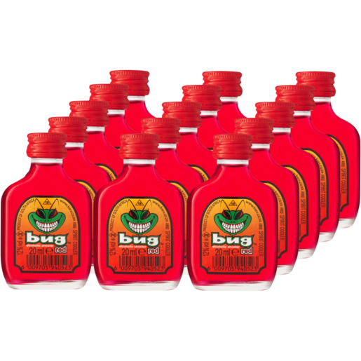 Bug Red Alcoholic Shooter  Premix Shooters 15x20ml