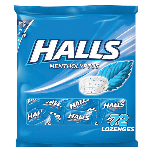 HALLS Mentholyptus Flavoured Lozenges 72 Pack