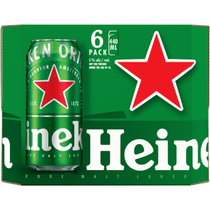 Heineken Premium Lager Beer Cans 6 x 440ml