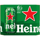 Heineken Premium Lager Beer Cans 6 x 440ml
