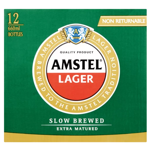 AMSTEL LAGER PURE BEER 12 x 660ML