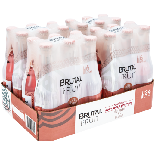 Brutal Fruit Ruby Apple Flavoured Sparkling Spritzer Bottles 24 x 275ml