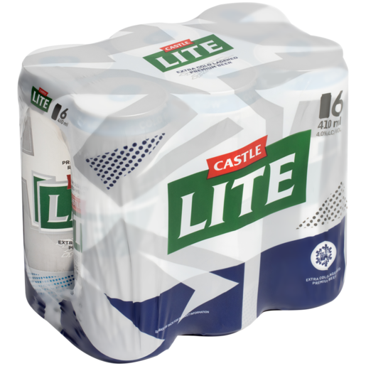 Castle Lite Premium Lager Beer 6 x 500ml