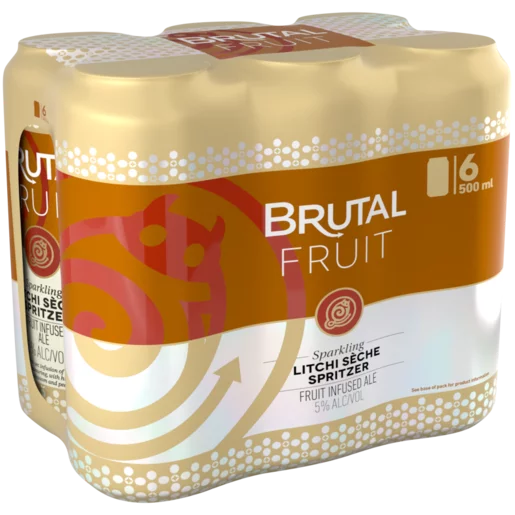 Brutal Fruit Litchi Séche Sparkling Spritzer Cans 6 x 500ml