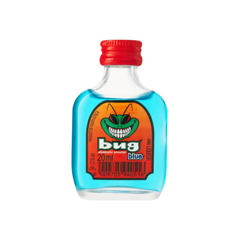 Bug Blue Alcoholic Shooter  Premix Shooters 15x20ml