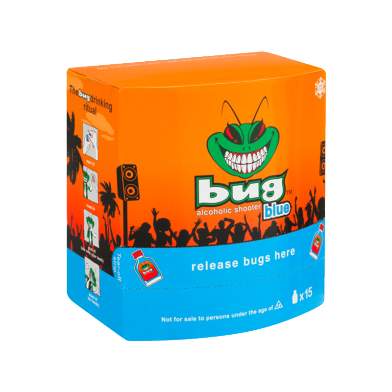 Bug Blue Alcoholic Shooter  Premix Shooters 15x20ml