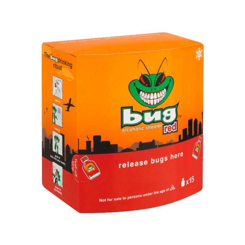 Bug Red Alcoholic Shooter  Premix Shooters 15x20ml