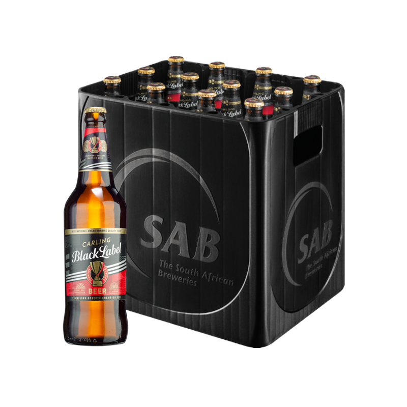 CARLING BLACK LABEL BEER BOTTLE CRATE 12 x 750ML