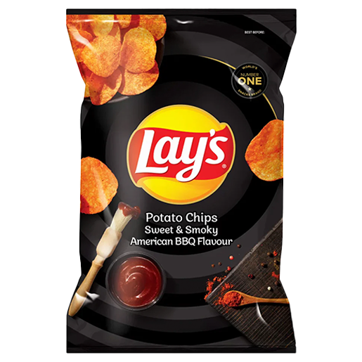 120g x 20 Lay's Sweet & Smoky American BBQ Flavour Potato Chips