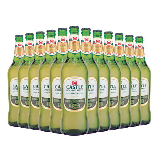 Castle Double Malt Pure Malt Lager Beer Bottles 12 x 660ml