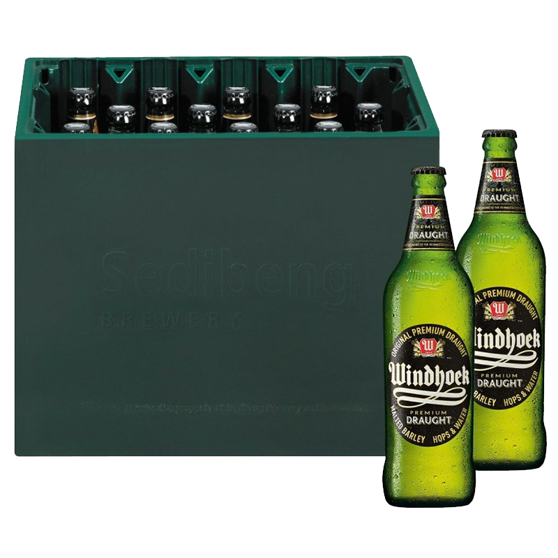 Windhoek Premium Draught Beer Bottles 12 x 660ml