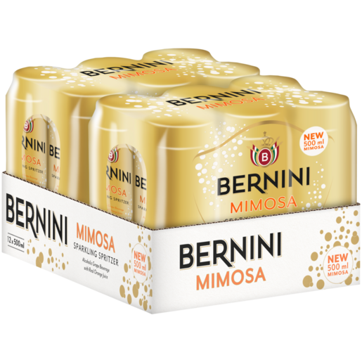Bernini Mimosa Sparkling Spritzer Cans 12 x 500ml