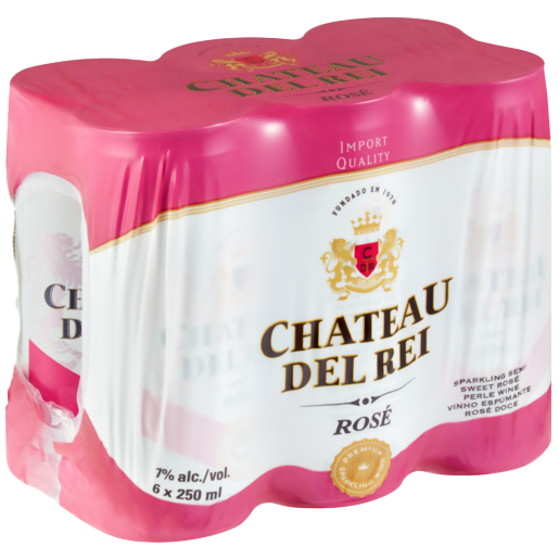 Chateau Del Rei Sparkling Semi Sweet Rosé Cans 6 x 250ml