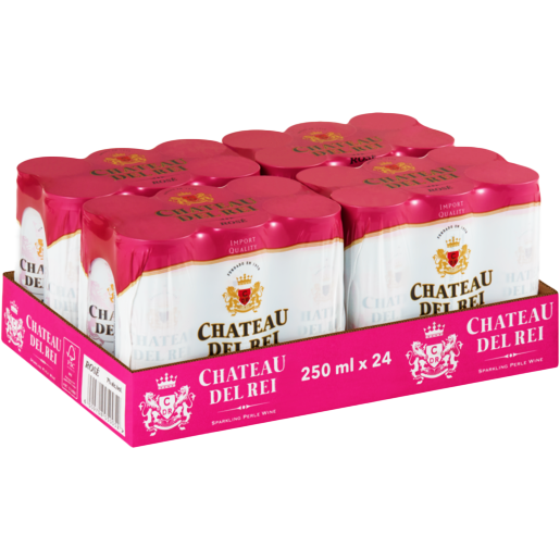 Chateau Del Rei Sparkling Semi Sweet Rosé Cans 24 x 250ml