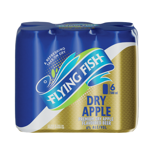Flying Fish Dry Apple Flavoured Premium Beer Cans 6 x 500ml