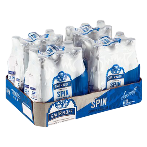 Smirnoff Spin Premium Spirit Cooler Bottles 24 x 300ml