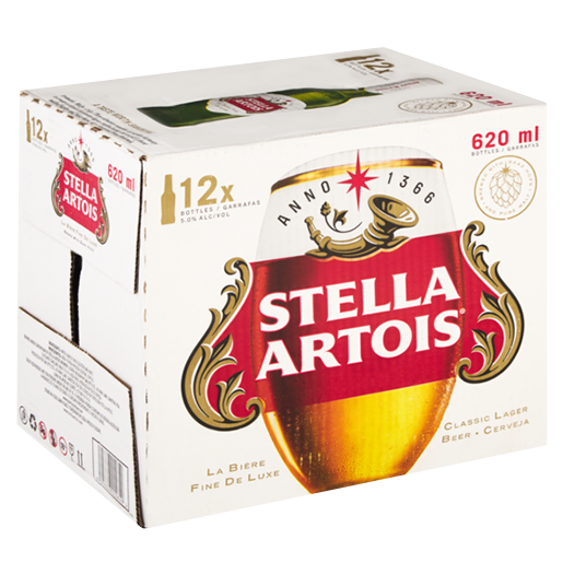 Stella Artois Pure Malt Lager Beer Bottles 12 x 620ml